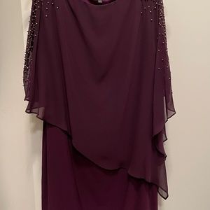 Beaded, capelet sheath dress.